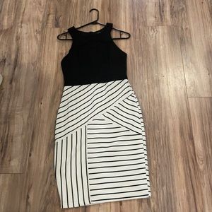 Lulu’s  black / white knee length stretchy dress .